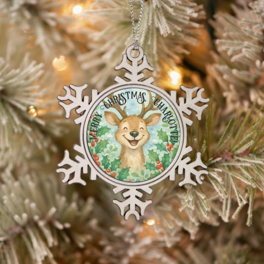 Gepersonaliseerd Ornament voor kerstrendieren (Boom)