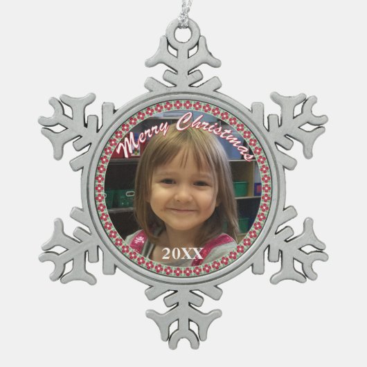Gepersonaliseerd Ornament voor kerstsnowflake (Voorkant)
