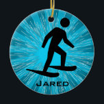 Gepersonaliseerd Ornament voor Snowshoeveeling<br><div class="desc">Sneeuwend Gepersonaliseerd Ornament met klantgerichte teksten. Om om het even welke tekst te elimineren,  schrap steekproeftekst en verlaat leeg.</div>