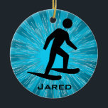 Gepersonaliseerd Ornament voor Snowshoeveeling<br><div class="desc">Sneeuwend Gepersonaliseerd Ornament met klantgerichte teksten. Om om het even welke tekst te elimineren,  schrap steekproeftekst en verlaat leeg.</div>