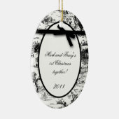 Gepersonaliseerd Ornament zwart wit toile (Rechts)