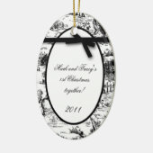 Gepersonaliseerd Ornament zwart wit toile (Links)