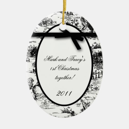 Gepersonaliseerd Ornament zwart wit toile (Voorkant)