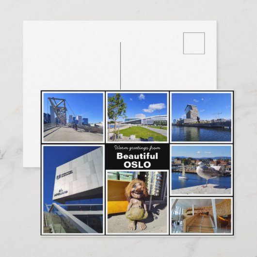 Gepersonaliseerd, Oslo collage, Noorwegen Briefkaart (Voorkant / Achterkant)