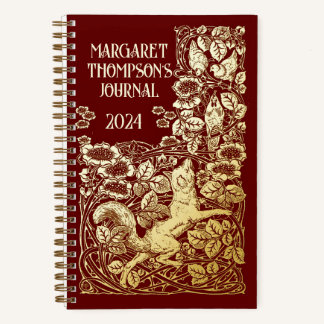 Gepersonaliseerd Oud Boek Reynard Fox Dotted Journ