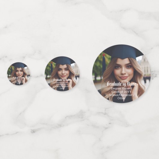 Gepersonaliseerd over het hele Afstuderen Foto naa Confetti (Achterkanten)