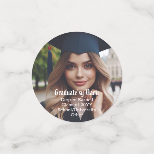 Gepersonaliseerd over het hele Afstuderen Foto naa Confetti (Kleine voorkant)