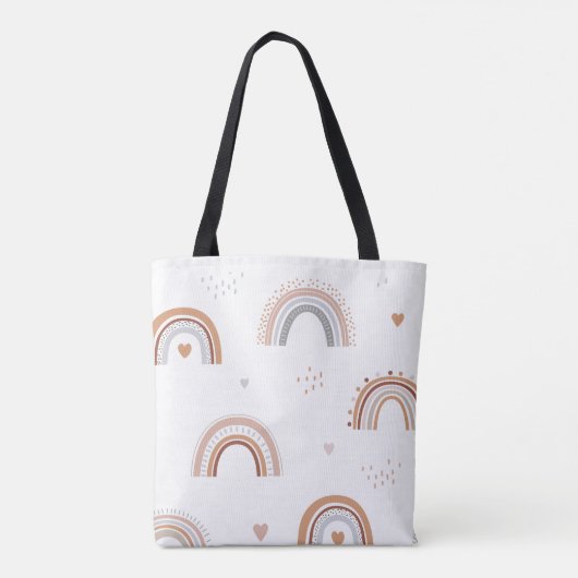 GEPERSONALISEERD OVER RETRO REGENBOOGLERAAR TOTE BAG (Achterkant)