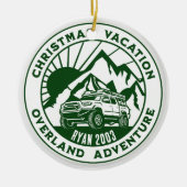 Gepersonaliseerd Overland 4x4 Kerstvakantie groen Keramisch Ornament (Voorkant)