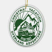 Gepersonaliseerd Overland 4x4 Kerstvakantie groen Keramisch Ornament (Links)