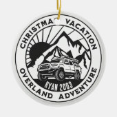 Gepersonaliseerd Overland 4x4 Kerstvakantie zwart Keramisch Ornament (Voorkant)