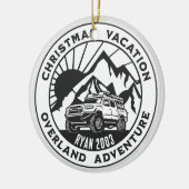 Gepersonaliseerd Overland 4x4 Kerstvakantie zwart Keramisch Ornament (Links)