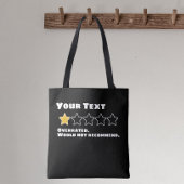 Gepersonaliseerd overschatten zou niet adviseren tote bag