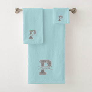 Gepersonaliseerd P-Initiaal zilveren monogram Jouw Bad Handdoek