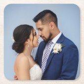 Gepersonaliseerd paar bruiloft foto kartonnen onderzetters (Voorkant)