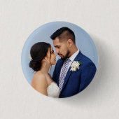 Gepersonaliseerd paar bruiloft foto ronde button 3,2 cm (Voorkant)