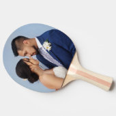 Gepersonaliseerd paar bruiloft foto tafeltennisbatje (Zijkant)