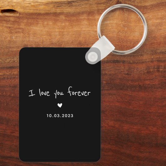 Gepersonaliseerd paar foto script en datum sleutelhanger (Achterkant)