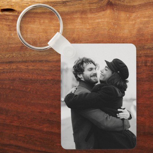 Gepersonaliseerd paar foto script en datum sleutelhanger (Voorkant)