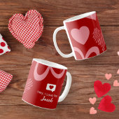 Gepersonaliseerd paar hart hou van je romantische  koffiemok
