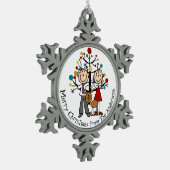 Gepersonaliseerd paar met Dog Snowflake Ornament (Links)