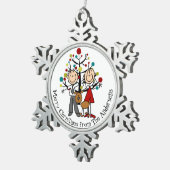 Gepersonaliseerd paar met Dog Snowflake Ornament (Rechts)