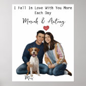 Gepersonaliseerd paar met huisdier portret, paar & poster (Voorkant)