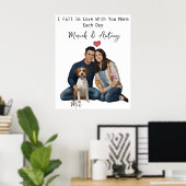 Gepersonaliseerd paar met huisdier portret, paar & poster (Thuiskantoor)