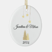 Gepersonaliseerd paar Ornament, paren kerst Keramisch Ornament (Rechts)