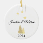Gepersonaliseerd paar Ornament, paren kerst Keramisch Ornament (Achterkant)