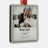 Gepersonaliseerd Paar Porselein Foto Ornament (Rechts)