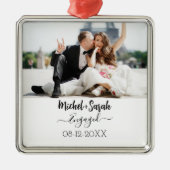 Gepersonaliseerd Paar Porselein Foto Ornament (Voorkant)