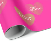 Gepersonaliseerd paar twee keer gouden harten, die cadeaupapier (Rol Hoek)