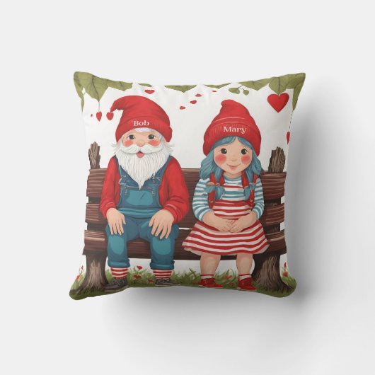 Gepersonaliseerd paar Valentijnsdag kussen (Achterkant)