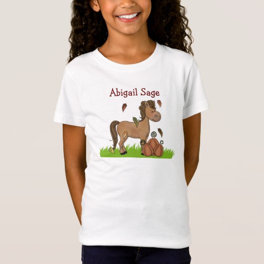 Gepersonaliseerd paard en pompoenen T-shirt voor m (Voorkant)