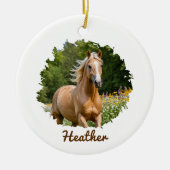 Gepersonaliseerd Paard Kerstcadeau voor Paardenlie Keramisch Ornament (Voorkant)