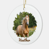Gepersonaliseerd Paard Kerstcadeau voor Paardenlie Keramisch Ornament (Links)