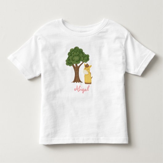 Gepersonaliseerd paard T-shirt voor meisjes (Voorkant)