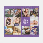 Gepersonaliseerd Paars 11 Foto-collage Fleece Deken (Voorkant (Horizontaal))