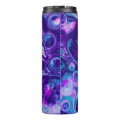 Gepersonaliseerd Paars, blauw, roze marmer Bokeh Thermosbeker (Achterkant)