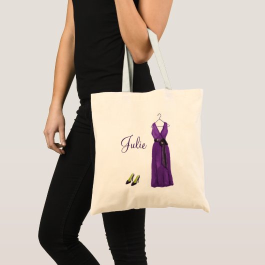 Gepersonaliseerd Paars Bridesmaid Tas (Voorkant (product))