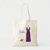 Gepersonaliseerd Paars Bridesmaid Tas (Voorkant)