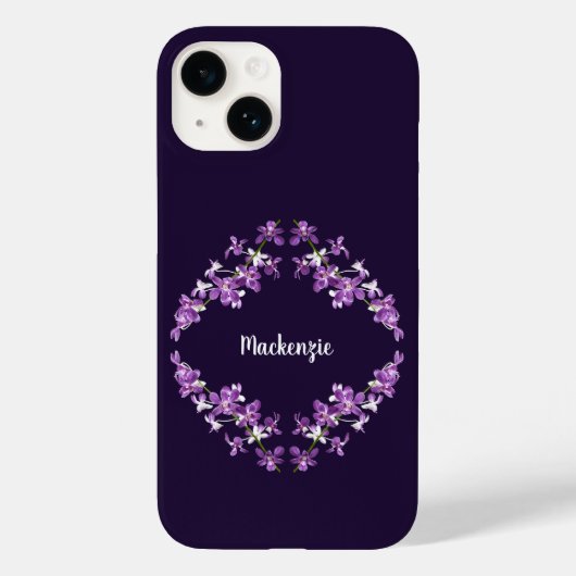 Gepersonaliseerd Paars Dendrobium Orchids Motif Ho Case-Mate iPhone Case (Achterkant)