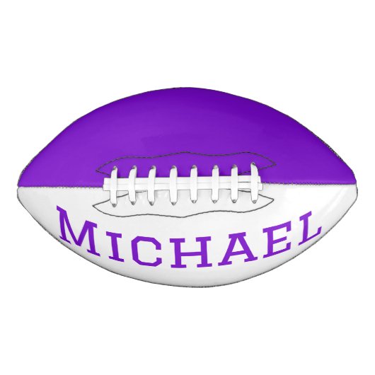 Gepersonaliseerd Paars en wit Football (Voorkant)