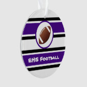 Gepersonaliseerd Paars en zwart Football Ornament (voorkant)