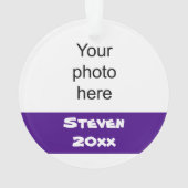 Gepersonaliseerd Paars en zwart Football Ornament (achterkant)