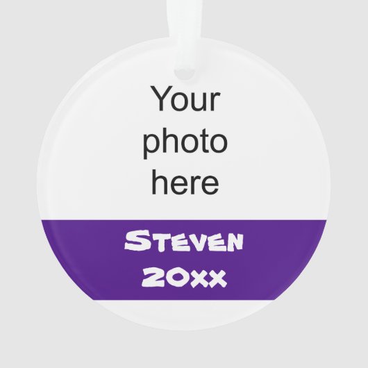 Gepersonaliseerd Paars en zwart Football Ornament (achterkant)