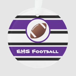 Gepersonaliseerd Paars en zwart Football Ornament