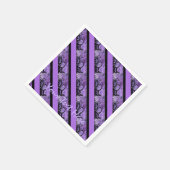 Gepersonaliseerd Paars en zwart gestreept Napkins Servetten (Hoek)