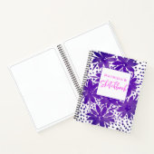 Gepersonaliseerd Paars Floral Sketchbook Notitiebo Notitieboek (Binnen)